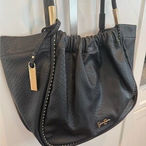 Jessica Simpson Elegant Black Designer Tote Bag